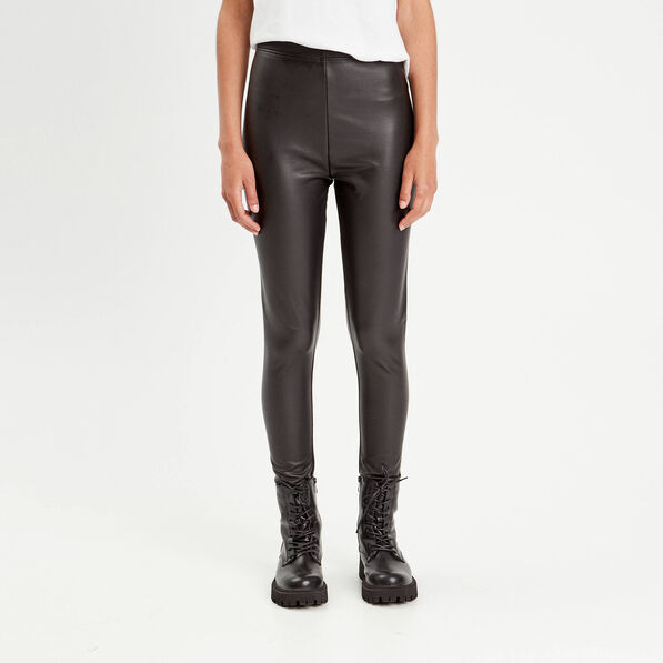 Legging simili cuir noir femme