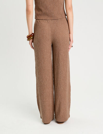 Pantalon large marron femme
