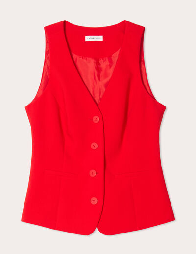 Veston sans manches rouge femme