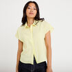 Chemise ample pliss&eacute;e manches courtes jaune femme