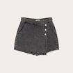 Jupe-short droite en jean denim noir femme