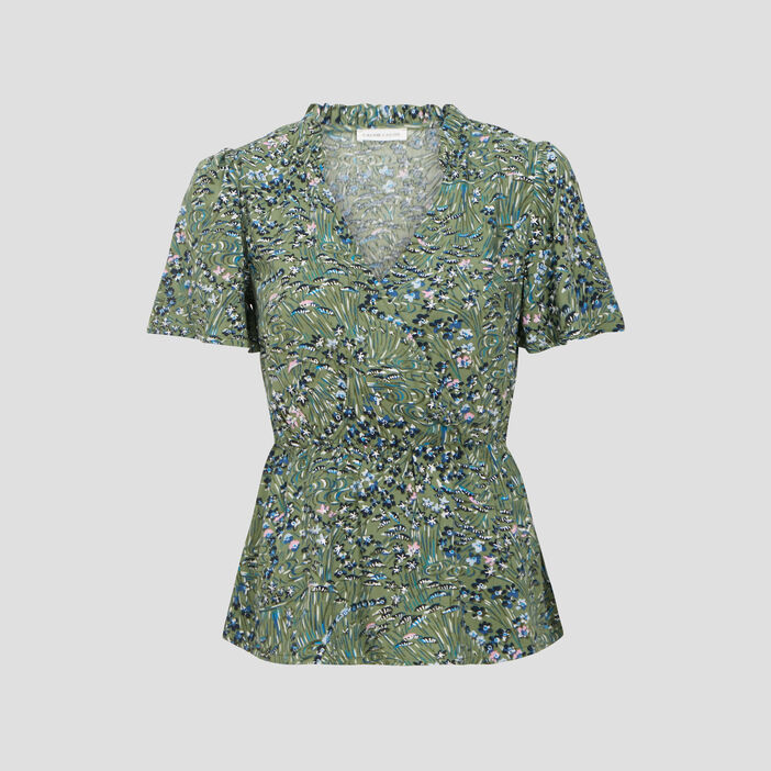Blouse manches courtes vert pastel femme