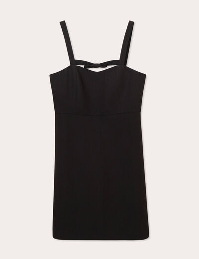 Robe droite détail noeud noir femme