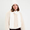 Ensemble &eacute;charpe et bonnet ecru femme