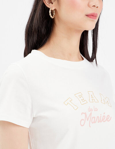T-shirt manches courtes blanc femme
