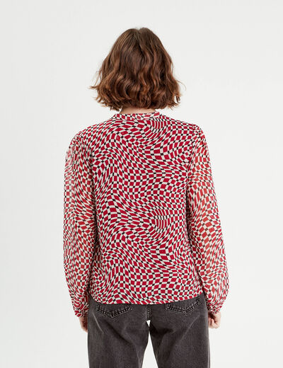 Blouse manches longues rouge femme