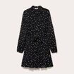 Robe brod&eacute;e &eacute;vas&eacute;e manches longues noir femme