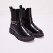 Bottines chelsea avec chaînes noir femme