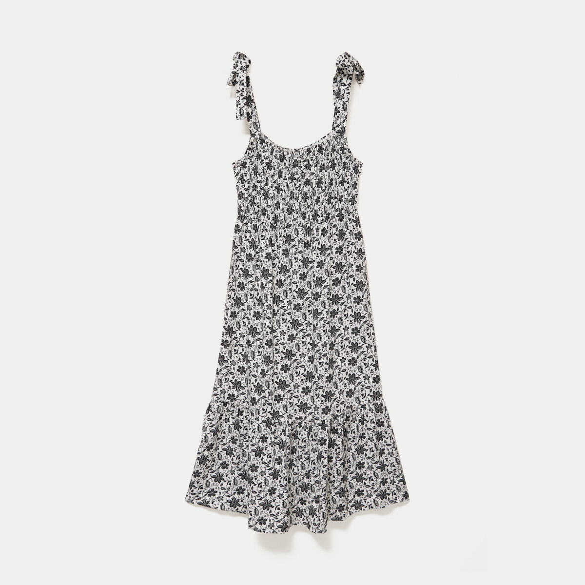 Robe longue &eacute;vas&eacute;e col carr&eacute; noir femme