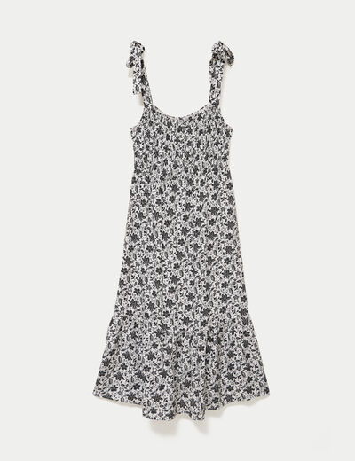 Robe longue &eacute;vas&eacute;e col carr&eacute; noir femme