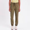 Pantalon cargo slim vert foncé femme