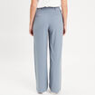 Pantalon large fluide pinces bleu gris femme