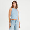 Débardeur cropped bleu gris femme