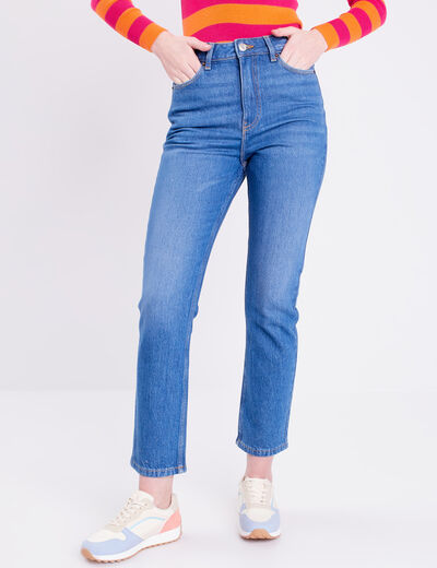Jeans slim taille haute denim stone femme