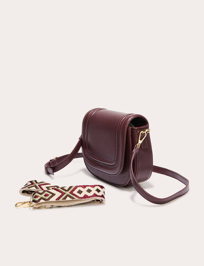 Sac arrondi bordeaux femme
