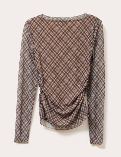 T-shirt manches longues beige femme