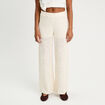 Pantalon droit ajouré ecru femme
