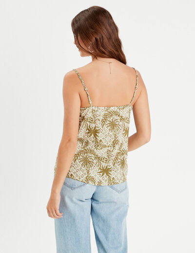 Caraco bretelles fines blanc femme