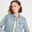 Chemise en jean avec clous denim bleach femme