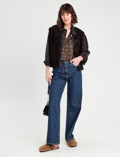 Blouse manches longues marron femme