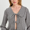 Blouse col claudine et noeuds blanc femme