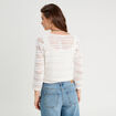 Gilet manches 3/4 ajouré blanc femme