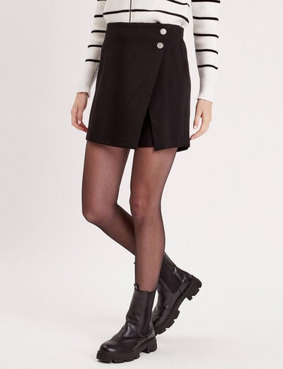 Jupe-short évasée noir femme