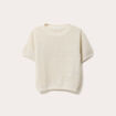 Pull manches courtes ajouré ecru femme