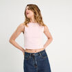 Débardeur cropped rose clair femme
