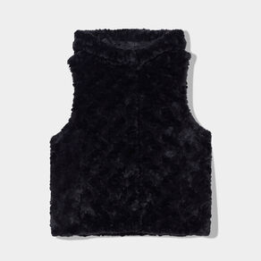 Veste droite à capuche noir femme