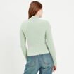 Pull avec col montant vert fluo femme