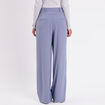 Pantalon large &agrave; pinces bleu gris femme