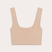 D&eacute;bardeur cropped c&ocirc;tel&eacute; beige femme