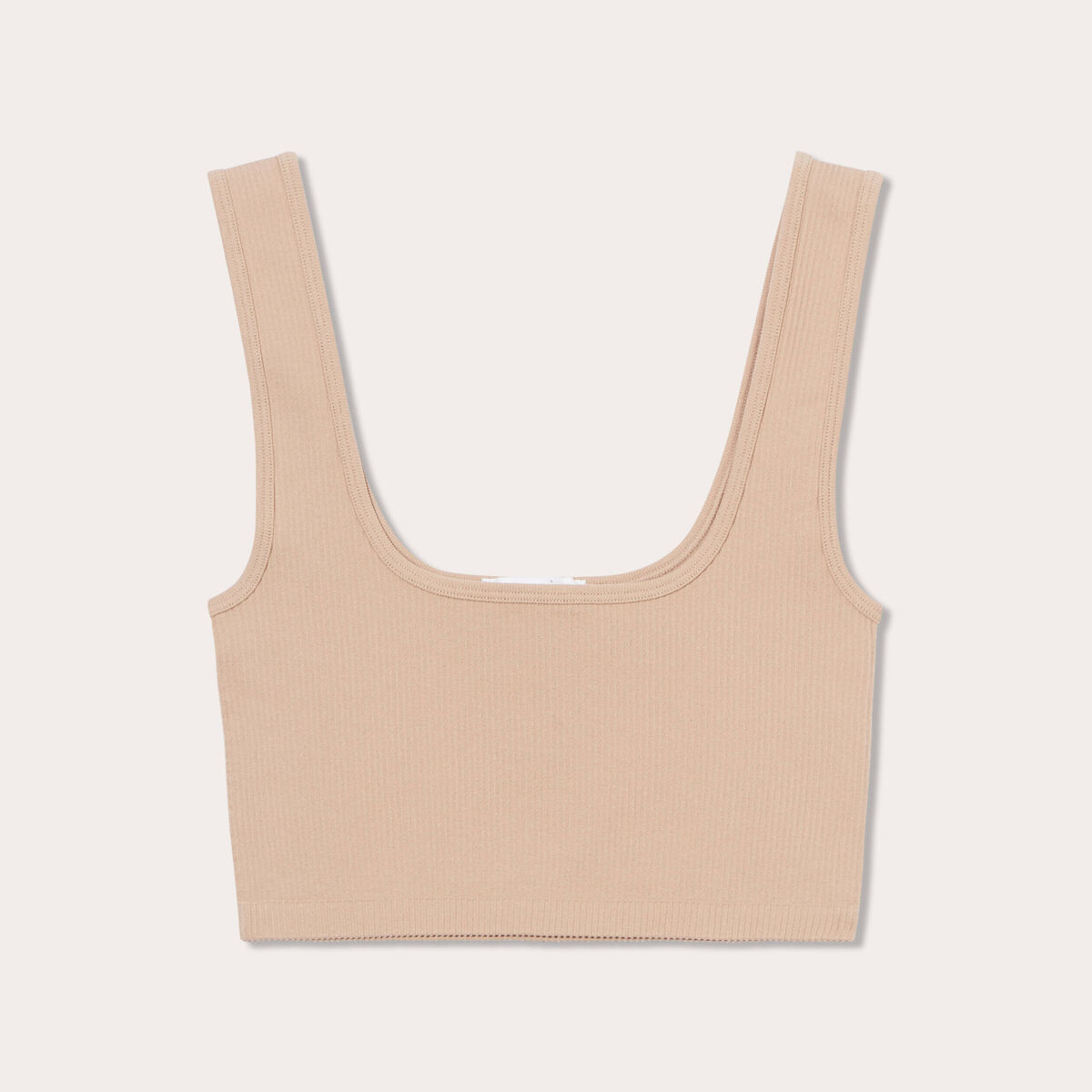D&eacute;bardeur cropped c&ocirc;tel&eacute; beige femme