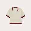 Polo manches courtes ecru femme