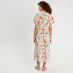 Robe longue évasée col twisté blanc femme
