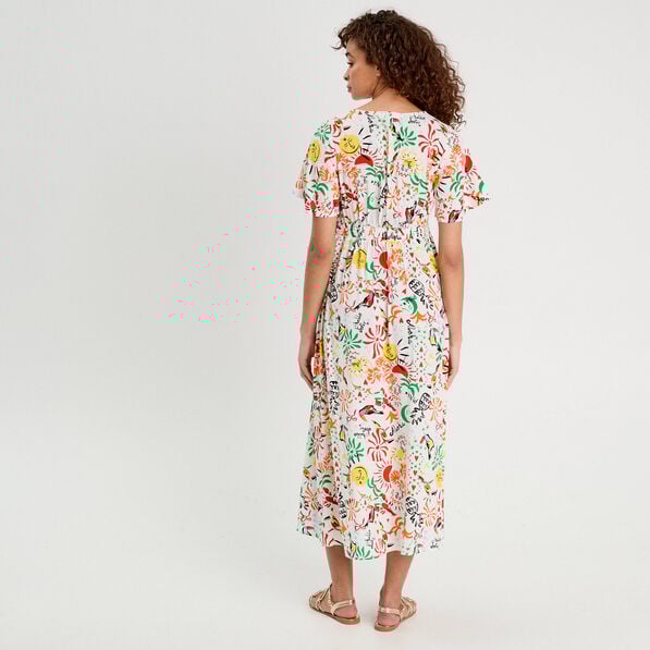 robe longue evasee col twiste blanc femme Robe longue évasée col twisté blanc femme
