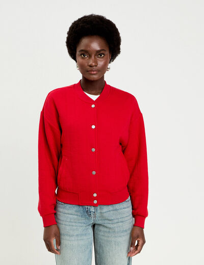 Veste manches longues rouge femme