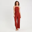 Combinaison pantalon bretelles marron cognac femme