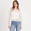 T-shirt ajouré manches pagodes ecru femme