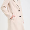 Manteau long boutonn&eacute; beige femme