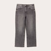 Jeans droit taille haute denim gris femme