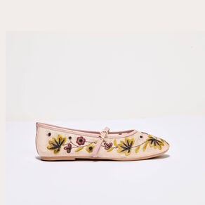ballerines resille brodees rose champagne femme Ballerines résille brodées rose champagne femme