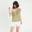 Blouse asymétrique vert pastel femme