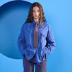 Chemise oversize manches longues bleu femme