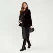 Robe longue fils m&eacute;tallis&eacute;s noir femme