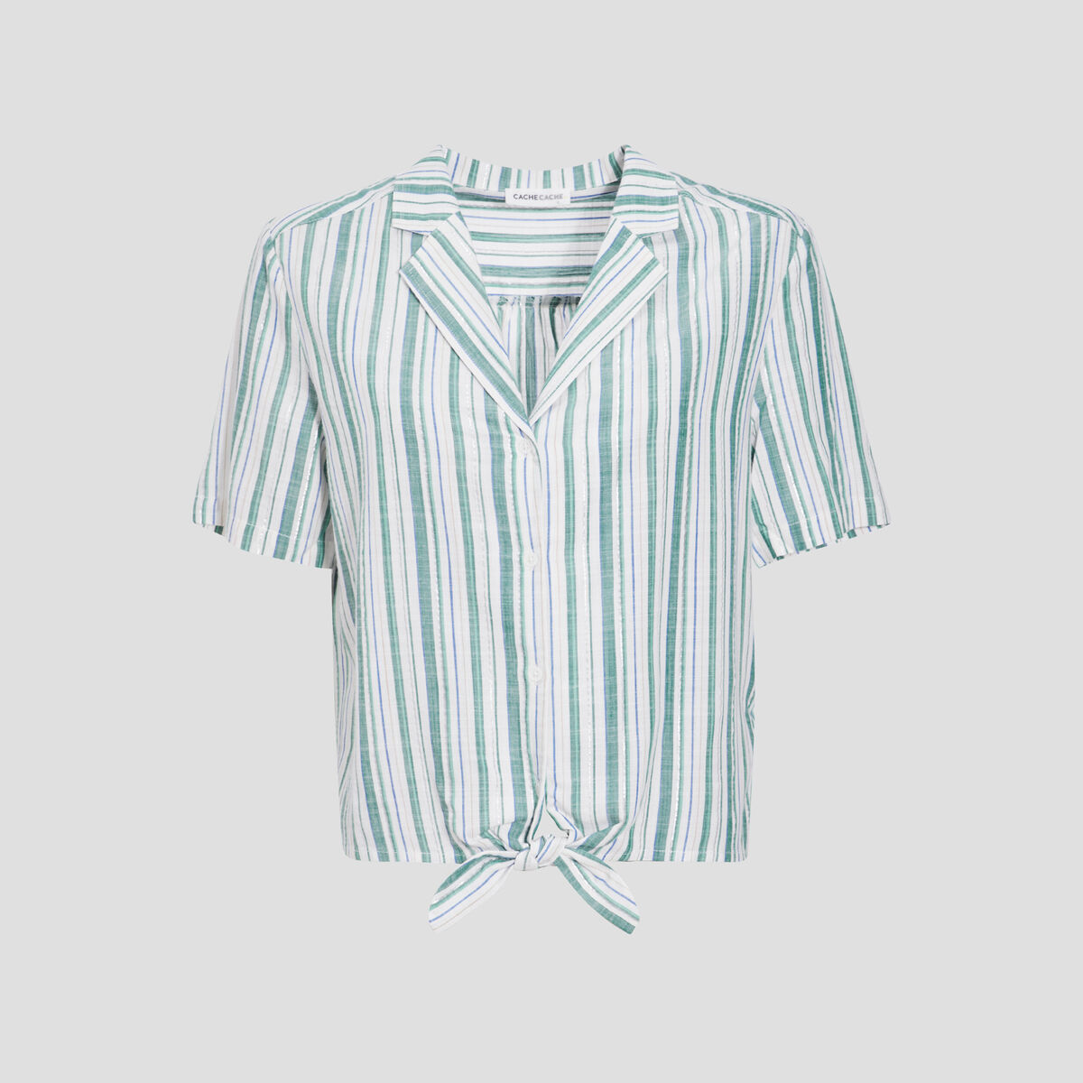 Chemise manches courtes vert femme