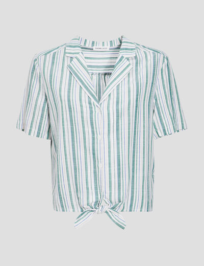 Chemise manches courtes vert femme