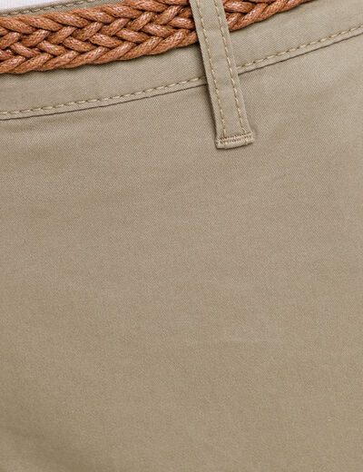 Pantalon chino 7/8ème vert femme