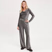 Body manches longues gris argent femme